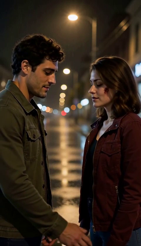 At 1.0 seconds, the fictional man and woman look down while their hands move together