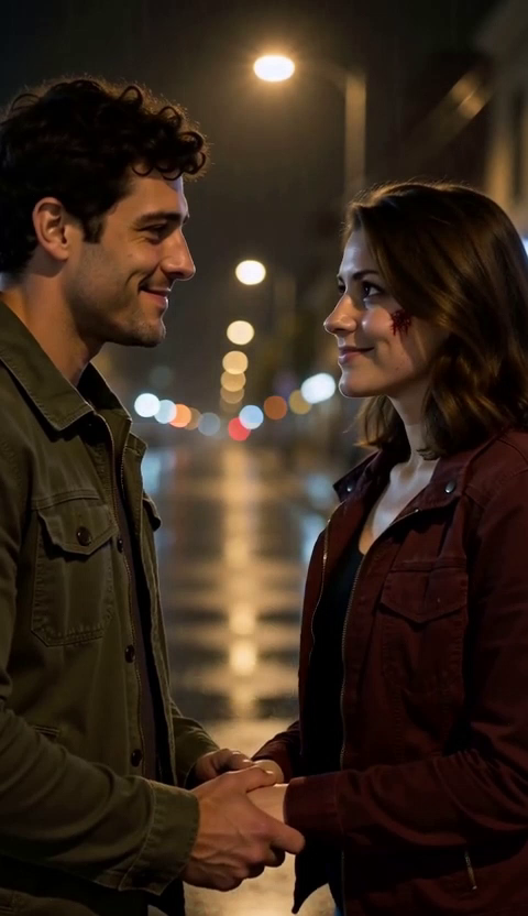 At 4.0 seconds, both faces remain visible while the hand-holding pose continues